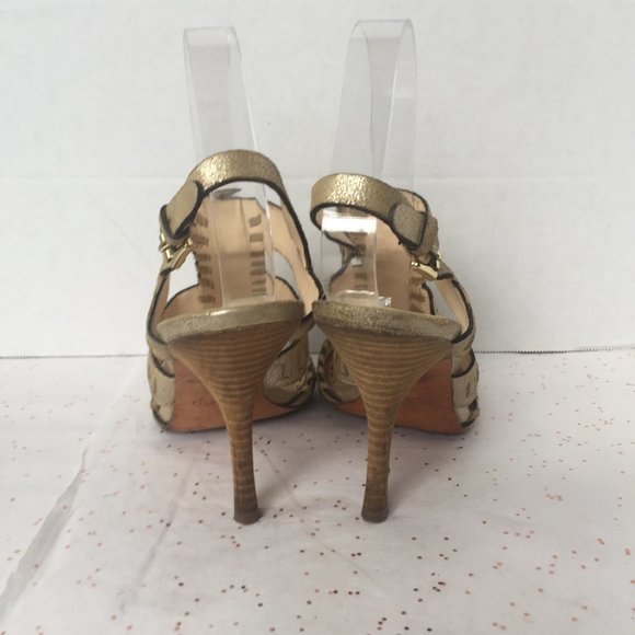 Coach Gold Caged Ankle Strap Sandal - 8.5 M EUC! - Picture 7 of 8